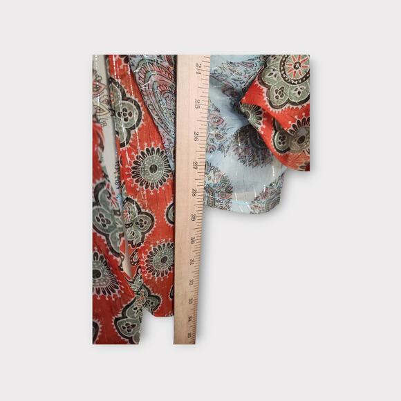 Free People Womens Kantha Shimmer Tie Front Sheer Boho Kimono O/S Festival - Picture 8 of 9